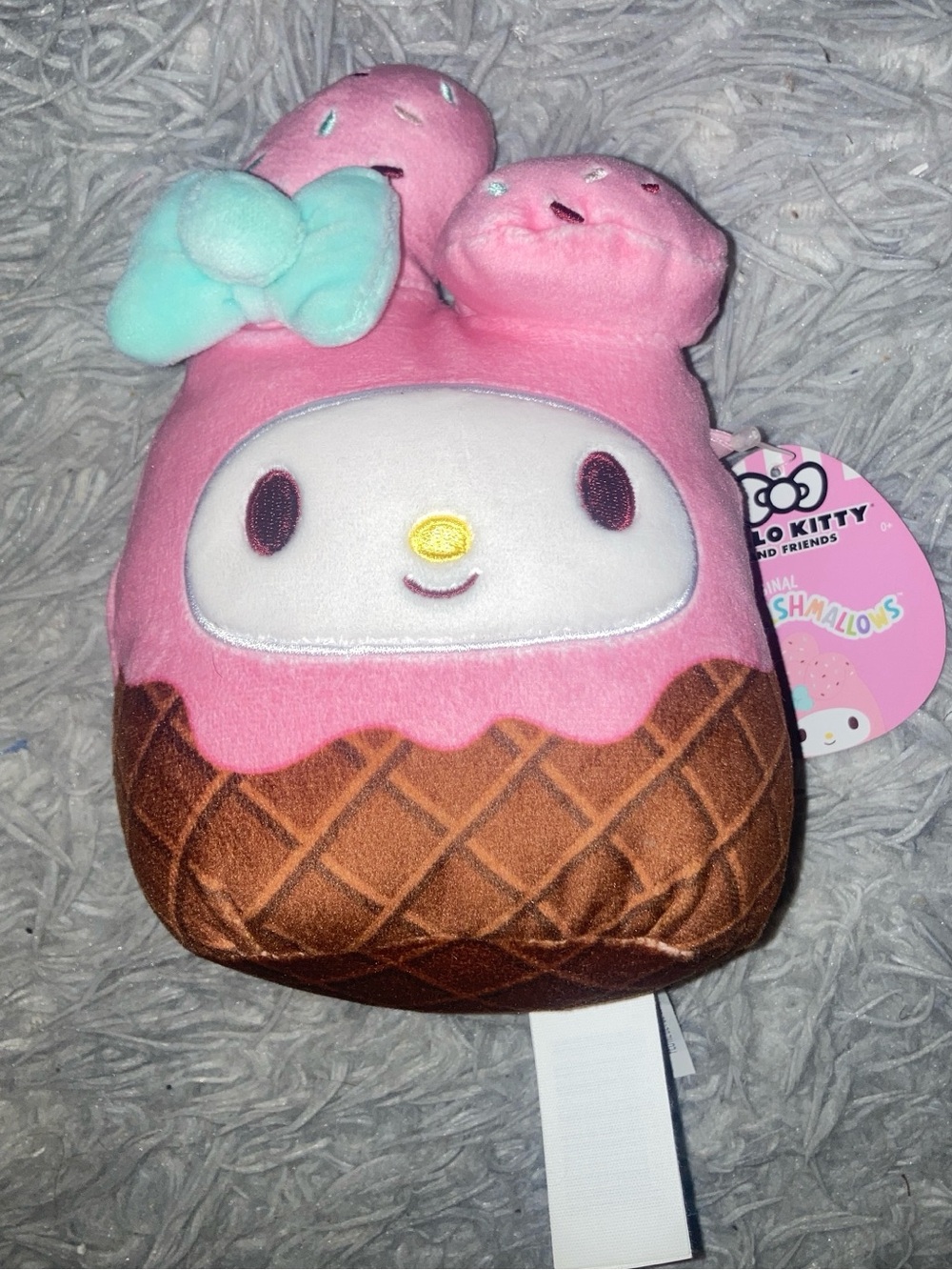 My Melody Pink & Mint Ice Cream Squishmallow Plush with Waffle Cone